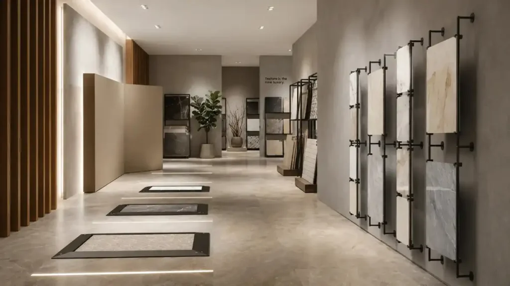 Modern tile showroom interior