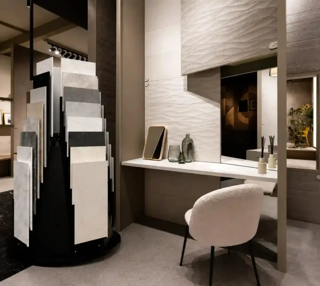 Textured wall tile showcase